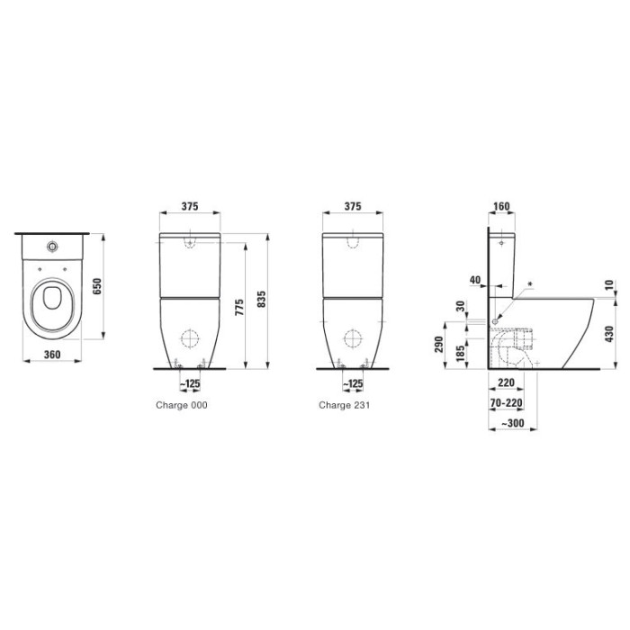Wall-mounted toilet LAUFEN Pro with a Slow Close seat.