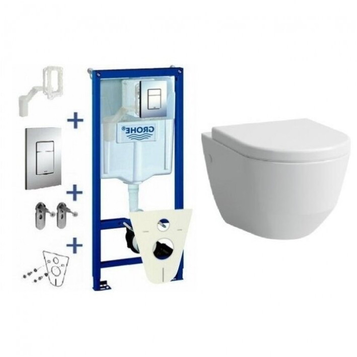 Potinkinis tualetiraami GROHE Rapid SL 5 in 1 + riputatav tualett Laufen Pro New koos kaanega