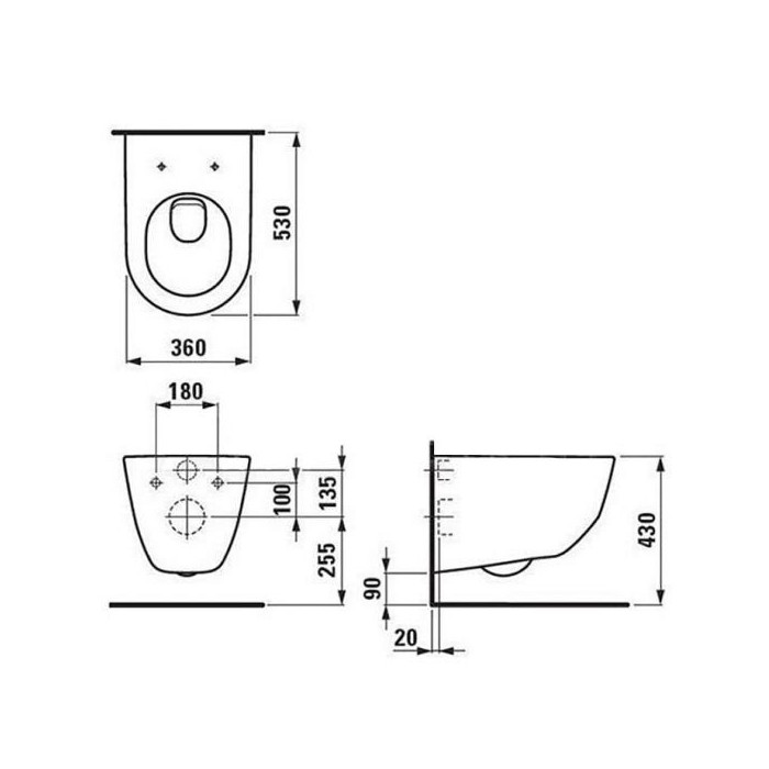 GROHE Rapid SL 5 in 1 concealed toilet frame + Laufen Pro New wall-hung toilet with lid