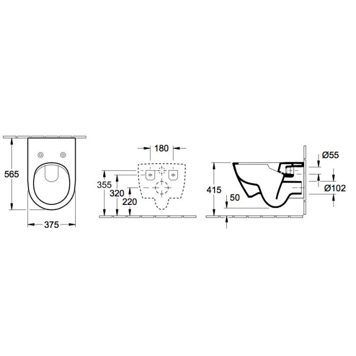 Hanging toilet VILLEROY & BOCH Subway 2.0 Direct Flush WC with SlimSeat lid made of Star White Ceramic Plus coating, White Alps