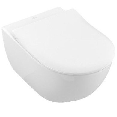 Hanging toilet VILLEROY & BOCH Subway 2.0 Direct Flush WC with SlimSeat lid, White Alpin, 5614R201