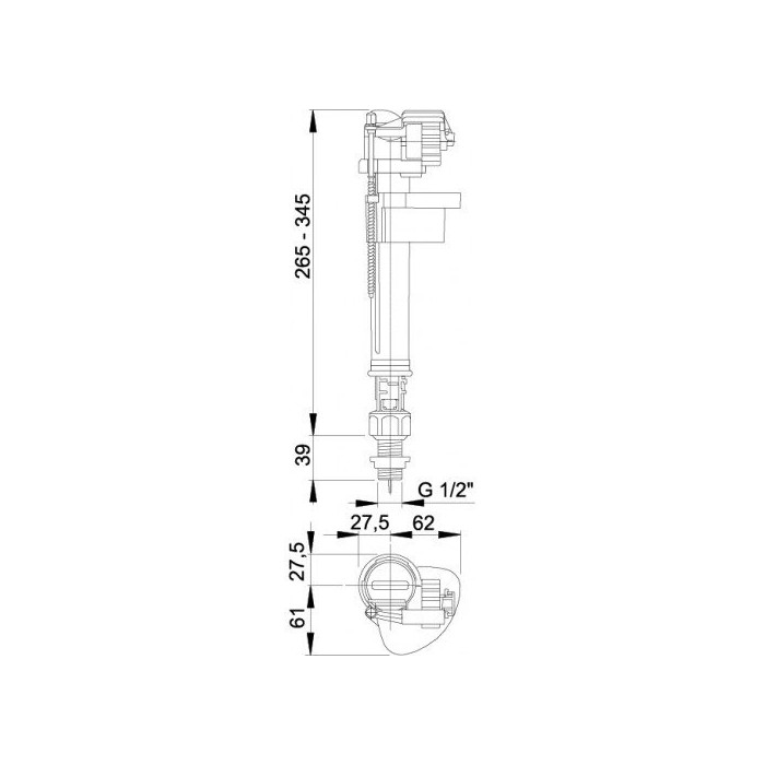 ALCA PLAST bottom connection WC filling mechanism, thread 1/2''