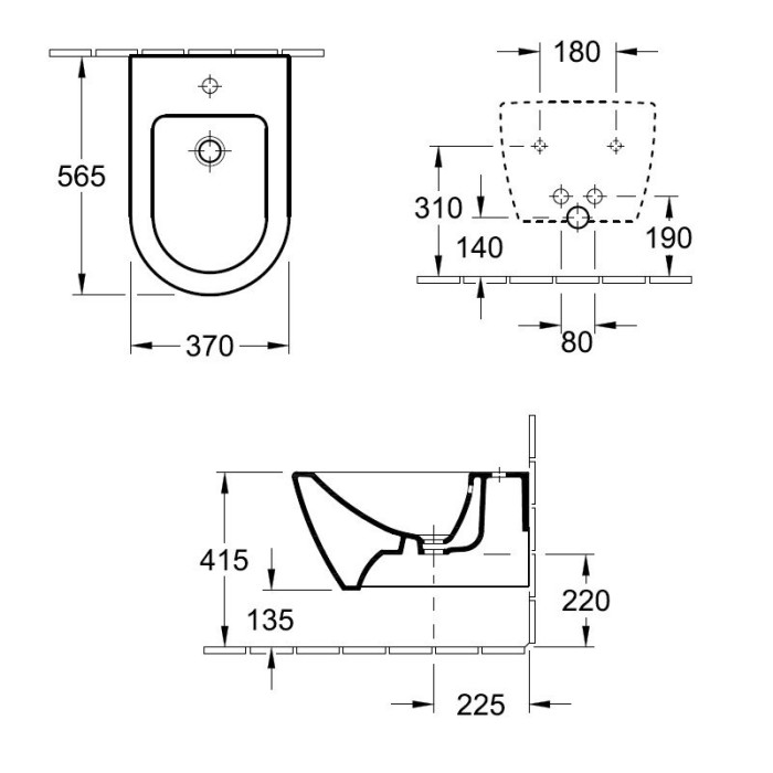 Rippuv bidet VILLEROY & BOCH Subway 2.0, 54000001