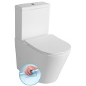 The freestanding unit SAPHO Paco Rimless with a SLIM slow-closing lid