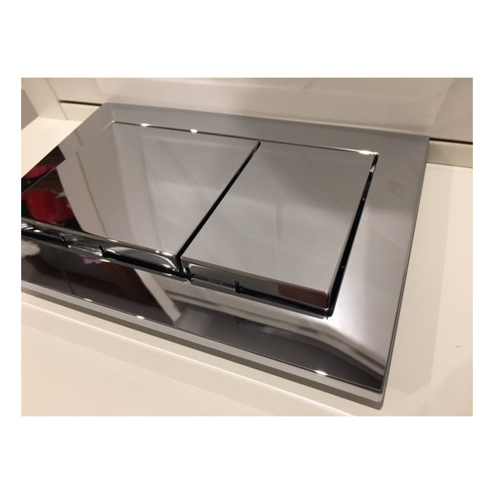 TECEbase water drainage plate, chrome-plated, shiny