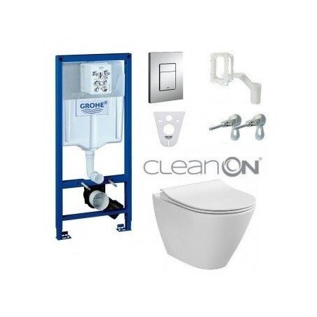 Подвесной каркас унитаза GROHE Rapid SL 5 в 1 + подвесной унитаз CERSANIT City Oval