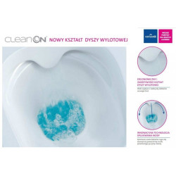 Hanging WC bowl CERSANIT City Oval with Rimless technology and a thin slow-close lid
