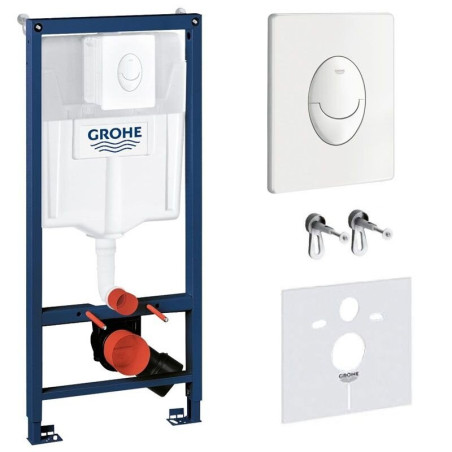 Подводной рама унитаза GROHE Rapid SL 4 в 1 + подвесной унитаз VILLEROY & BOCH O.Novo с механизмом мягкого закрытия крышки