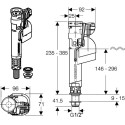 Bottom connection WC filling mechanism GUSTAVSBERG, thread 1/2''