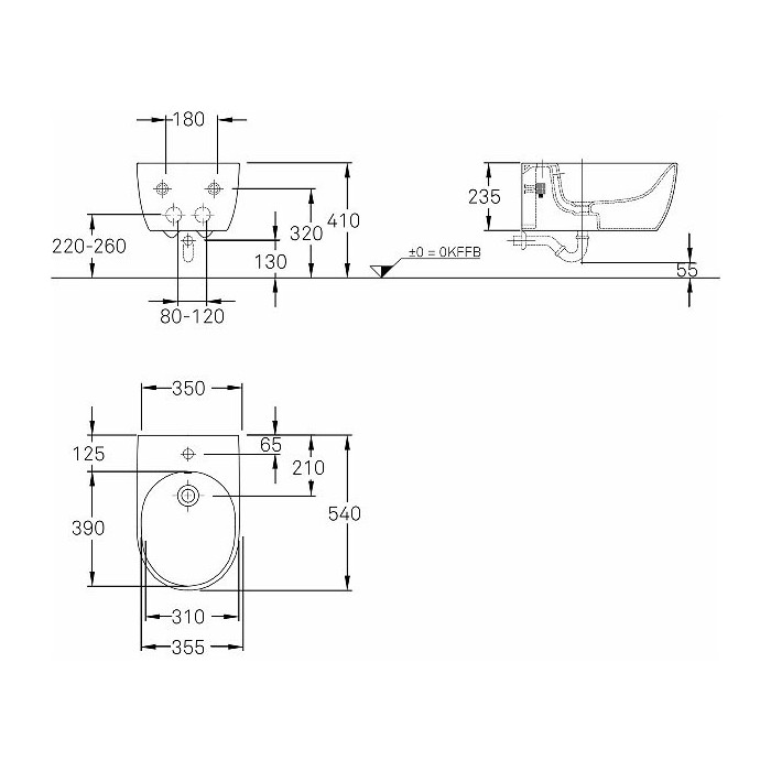 Wall-mounted bidet IFO iCon