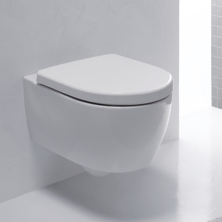 Hanging toilet with lid KERAMAG iCon with slow close lid