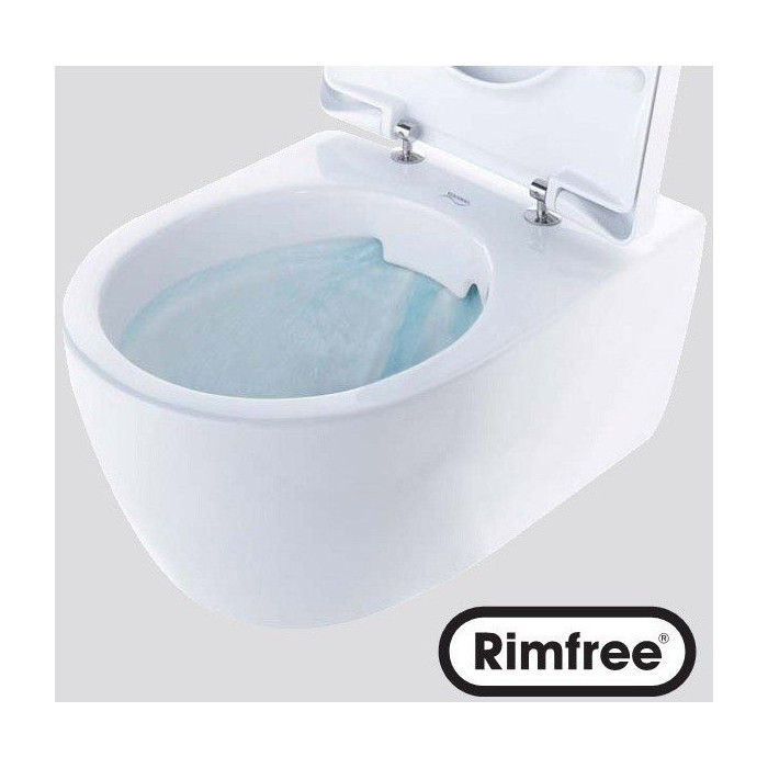 Hanging toilet with lid KERAMAG iCon with slow close lid