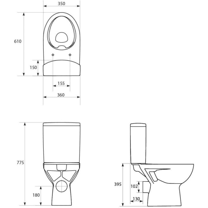 CERSANIT Parva Clean On toilet with a slow-closing lid