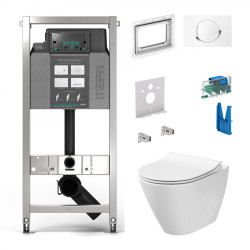 Potinkinis tualetiraami MEPA VeraVIT 7 in 1, valge + ripptualett CERSANIT City Oval