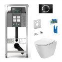 Potinkinis tualetiraami MEPA VeraVIT 6 in 1, must + riputatav tualett CERSANIT City Oval