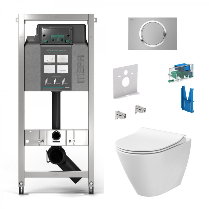 Potinkinis tualetiraami MEPA VeraVIT 6 in 1, Manhatten + riputatav tualett CERSANIT City Oval