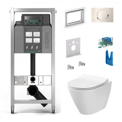 Potinkinis tualetiraami MEPA VeraVIT 6 in 1, Pergamon + riputatav tualett CERSANIT City Oval