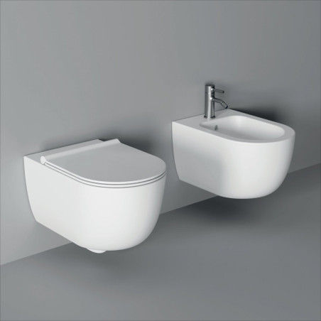 Rippuv WC-pott ALICE CERAMICA Unica Rimless 50 x 35 cm Slim Slow close kaanega