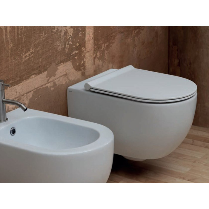 Rippuv WC-pott ALICE CERAMICA Unica Rimless 50 x 35 cm Slim Slow close kaanega