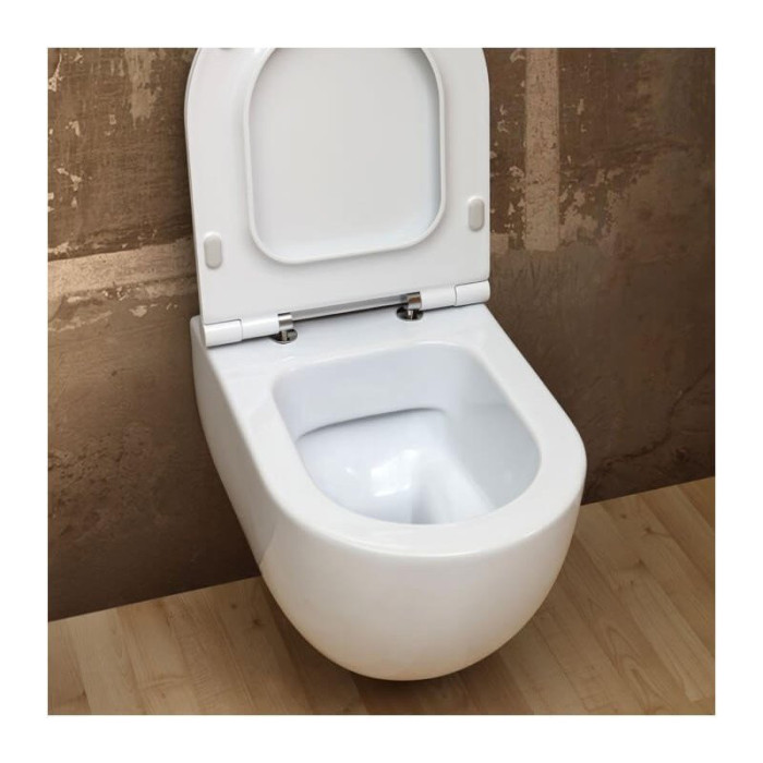 Rippuv WC-pott ALICE CERAMICA Unica Rimless 50 x 35 cm Slim Slow close kaanega