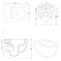 Rippuv WC-pott ALICE CERAMICA Unica Rimless 50 x 35 cm Slim Slow close kaanega