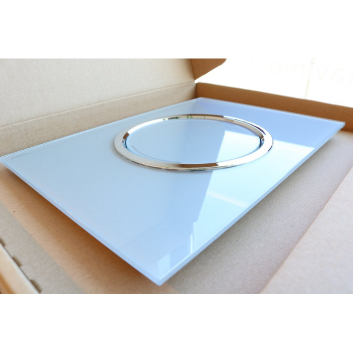 Water drainage plate with glass surface MEPA Zero 230 x 157 mm, white-glass