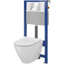 Potinkinis tualetiraami CERSANIT CITY + riputatav WC-pott City Oyal Clean On duroplastist kaanega