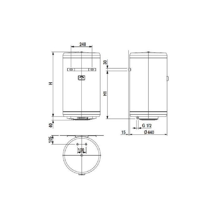 Combined water heater BAXI Extra SV 580TS, 80 l, left connection