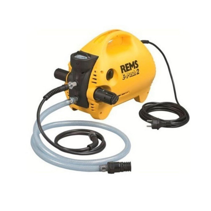 Electric pressure testing pump with manometer for checking pressure and tightness of piping systems and containers up to 6 mpa/6