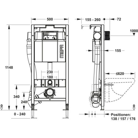 Подводной рама унитаза MEPA nextVIT Air-WC ручная (2 в 1)
