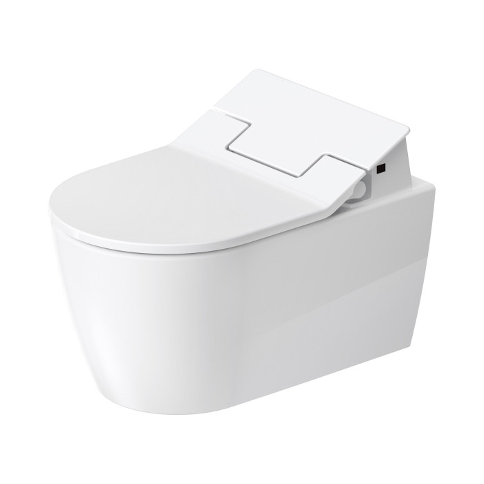 Hanging unit with bidet function DURAVIT WC ME by Starck Rimless SensoWash, Durafix, with Slim SC lid, white
