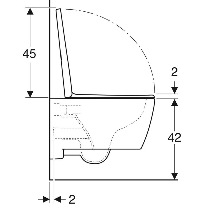 Rippuv üksus GEBERIT iCon Rimless iste kattega QR/SC, valge