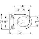 Rippuv üksus GEBERIT iCon Rimless iste kattega QR/SC, valge