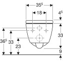 Rippuv üksus GEBERIT iCon Rimless iste kattega QR/SC, valge