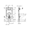 Potinkinis WC-raam GEBERIT Duofix 8 cm kinnituste ja tihendiga (3 in 1)