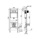 Built-in WC frame sanitary with white feather button, gasket with fasteners (4 in 1), 9050201S017