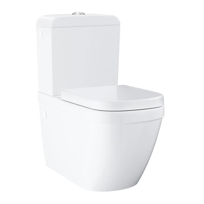 Paigaldatav WC-pott GROHE Euro Ceramic Rimless (Triple Vortex) pehme sulgumise kaanega, alumine ühendus
