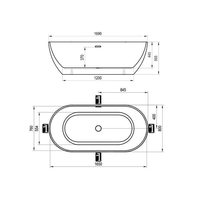 Akrüülvann RAVAK Freedom O 1690 x 800 mm