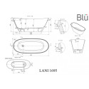 Stone mass bath BLU Lani 710 x 1695 mm