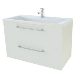 Нижний шкаф с раковиной (2 ящика) KAMĖ Scandic 81 см, белый