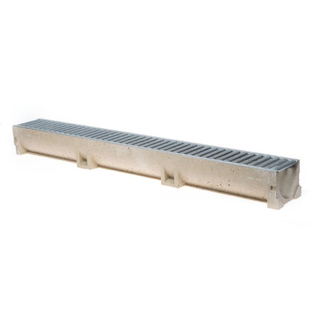 Gutter with galvanized steel grates ACO Euroline 1000