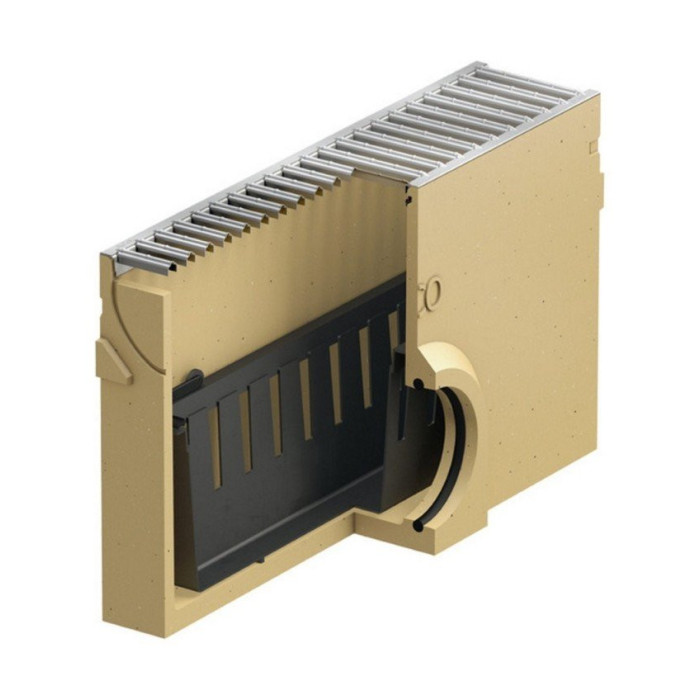 ACO Euroline 500 drainage box with galvanized steel grates