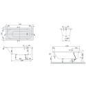Прямоугольная ванна VILLEROY & BOSH Oberon из материала Quaryl 800 x 1800 мм
