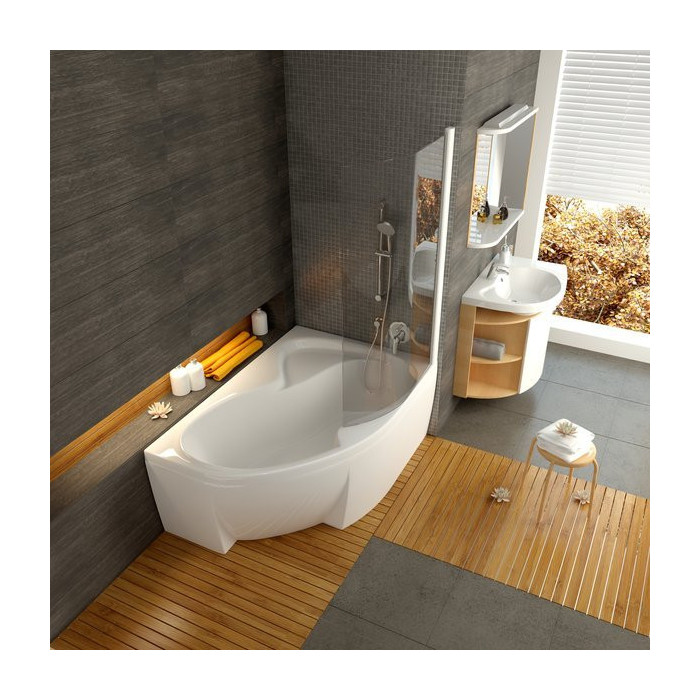 Acrylic asymmetrical bathtub RAVAK Rosa II