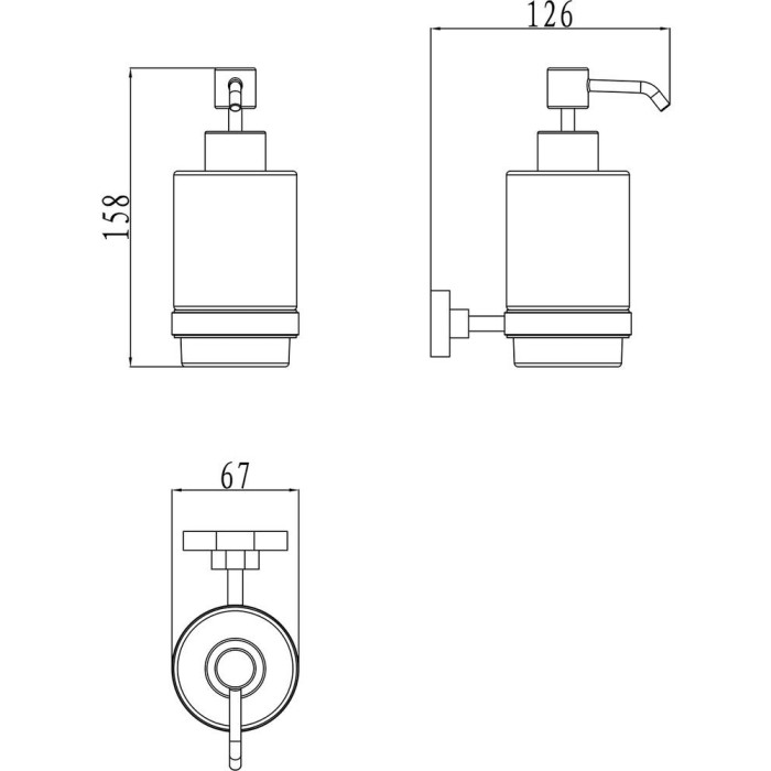 Holder with liquid soap dispensers (hairy glass) RAVAK Chrome