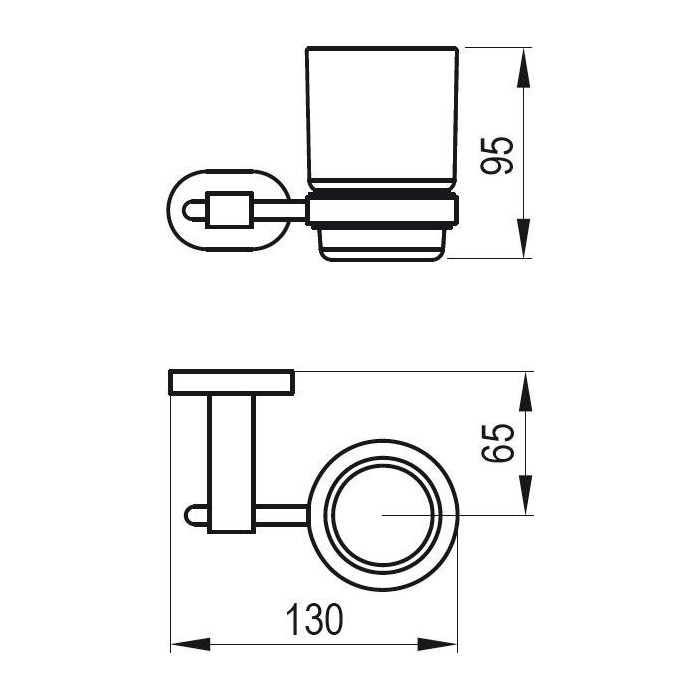 Holder with glass (frosted glass) RAVAK Chrome