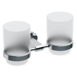 Holder with two glasses (frosted glass) RAVAK Chrome