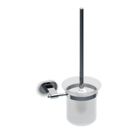 Holder with a container for toilet brush RAVAK Chrome
