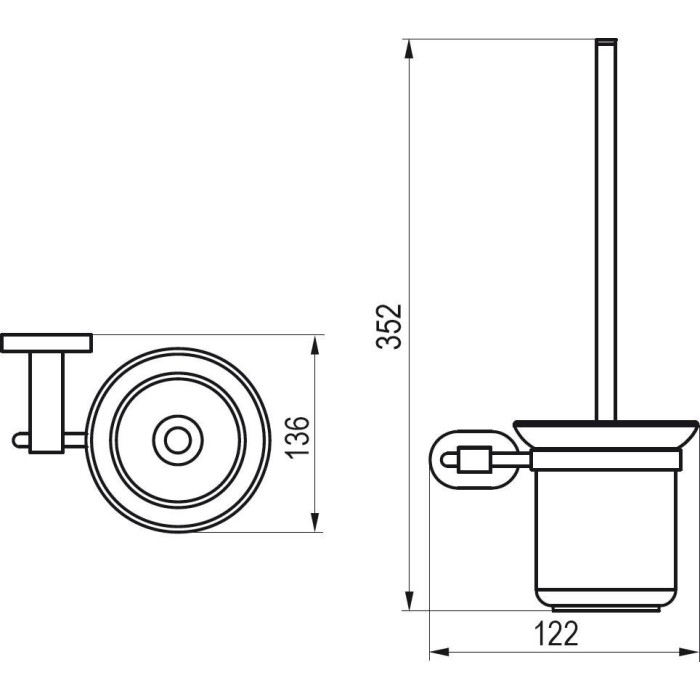 Holder with a container for toilet brush RAVAK Chrome