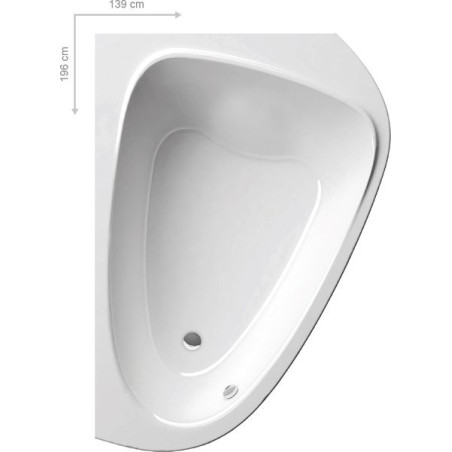 Acrylic asymmetrical double bathtub RAVAK LoveStory II
